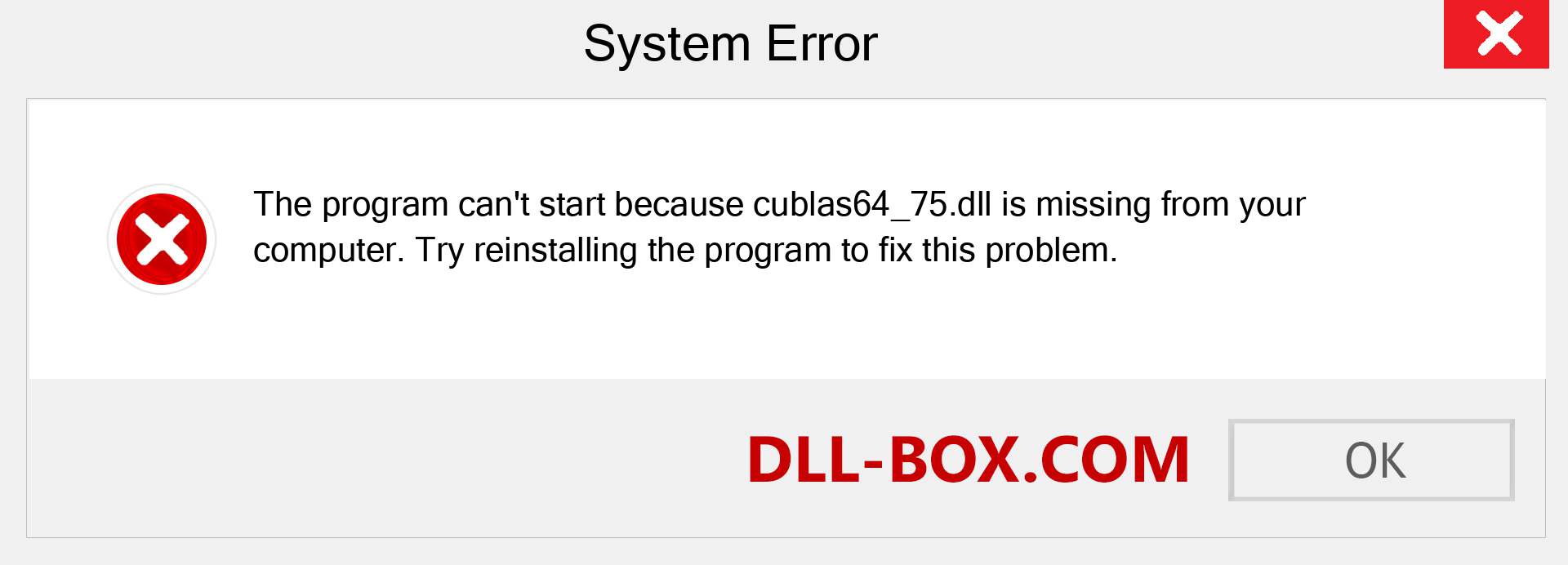  cublas64_75.dll file is missing?. Download for Windows 7, 8, 10 - Fix  cublas64_75 dll Missing Error on Windows, photos, images